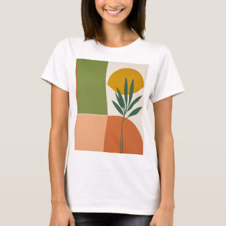 woman's minimalist plant t-shirt