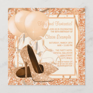 Womans Peach and Cream Birthday Party Invitation