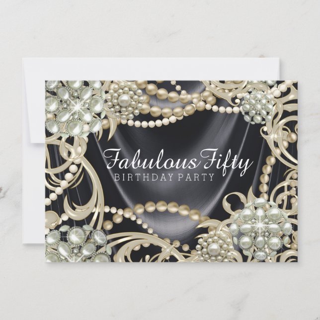 Womans Pearl Birthday Party Invitation (Front)