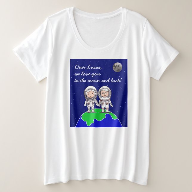 Woman's Plus Size T-Shirt for new grandparents (Design Front)