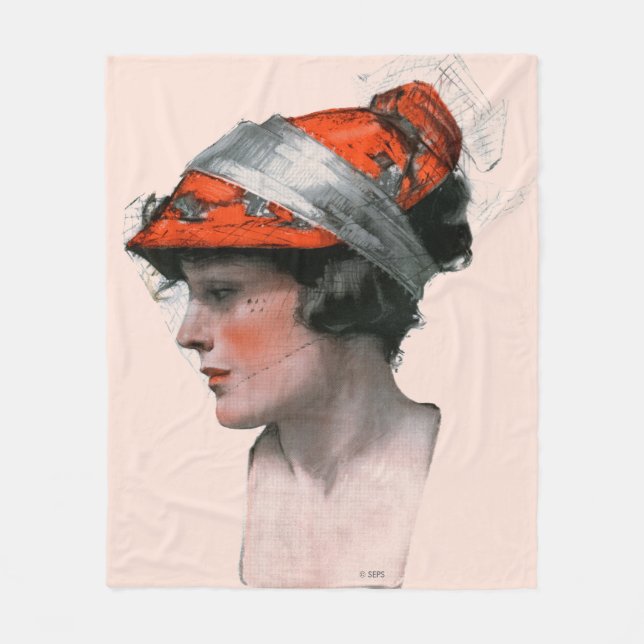 Woman's Profile Fleece Blanket (Front)