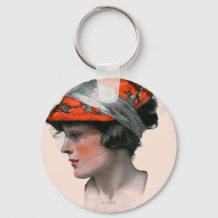 Woman's Profile Key Ring