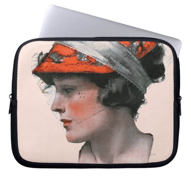 Woman's Profile Laptop Sleeve (Front)