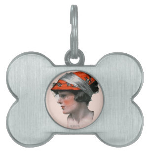 Woman's Profile Pet Tag