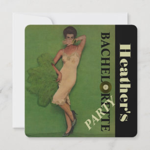 Woman's Retro Style Lingerie Bachelorette Party Invitation
