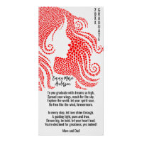 Woman's Silhouette in Red Hearts Graduate Poem