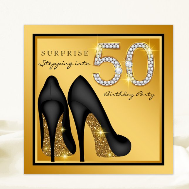 Womans Surprise 50th Birthday Party Invitation (Creator Uploaded)