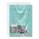 Womans Teal Blue Silver Shoe Any Number Birthday 