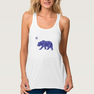 Woman's v-back tank heather Bear