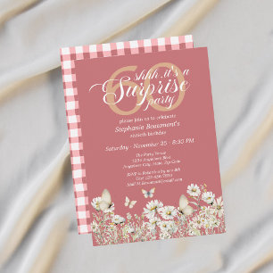 Woman's White Wildflower Surprise 60th Birthday Invitation