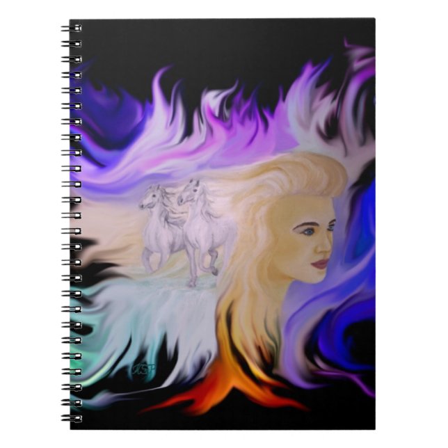 Womant with Horse Spiral Notebook (Front)