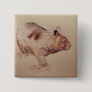 Wombat 15 Cm Square Badge