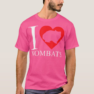 Wombat Australian Animal Heart I Love Wombats T-Shirt