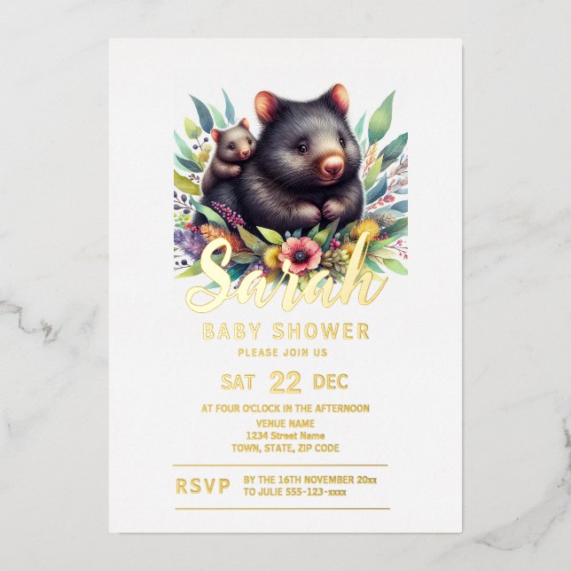 Wombat Baby Shower (Front)