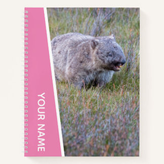 Wombat Calling Australia Cute Animal, Pink Notebook