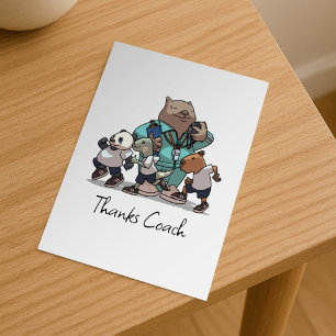 Wombat Cartoon Thank You Coach PE Teacher Artwork Postcard