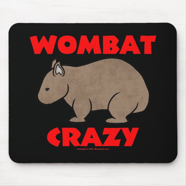 Wombat Crazy Mouse Pad (Front)