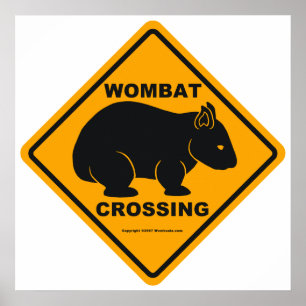 Wombat Crossing Sign