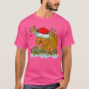 Wombat Lover Matching Santa Lighting Wombat Christ T-Shirt
