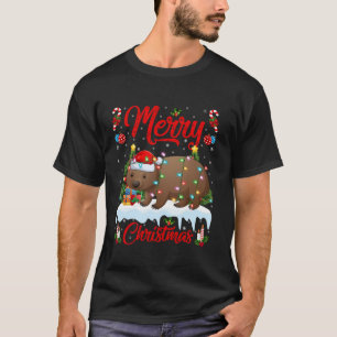 Wombat Merry Christmas Tree Lighting Wombat Xmas T-Shirt