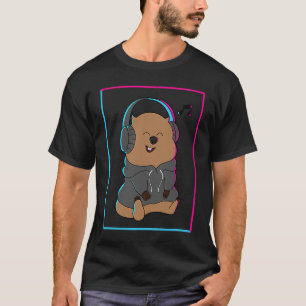 Wombat Music Notes Musician Cute Rodent T-Shirt