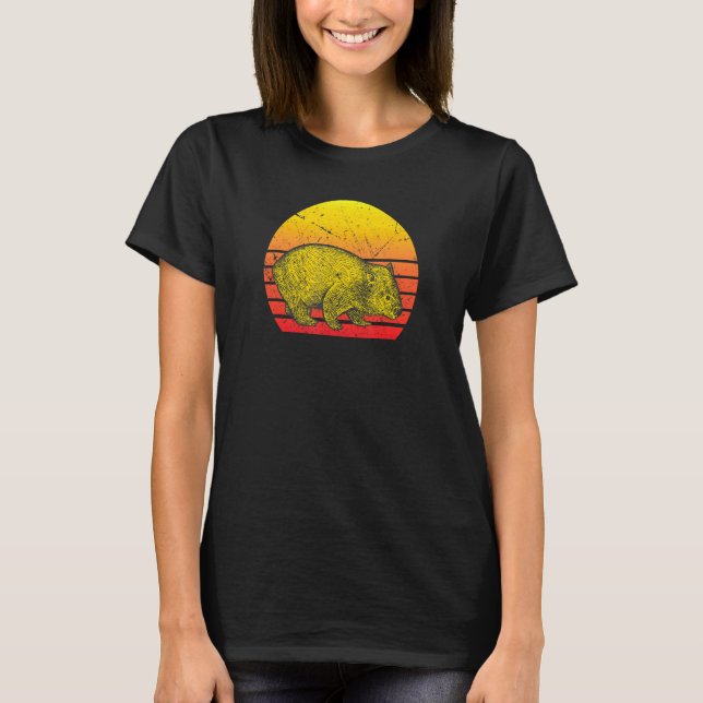 Wombat Retro Sunset T-Shirt (Front)