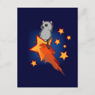 Wombat Riding A Shooting Star Postcard