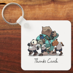 Wombat Thank You Coach Gift Sports Trainer Artwork Key Ring