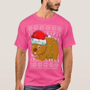 Wombat Ugly Xmas Lighting Santa Wombat Christmas T-Shirt