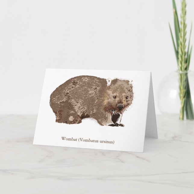 Wombat (Vombatus ursinus) Holiday Card (Front)