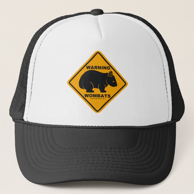 Wombat Warning Sign Trucker Hat (Front)