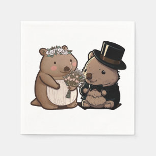 Wombat Wedding Napkin