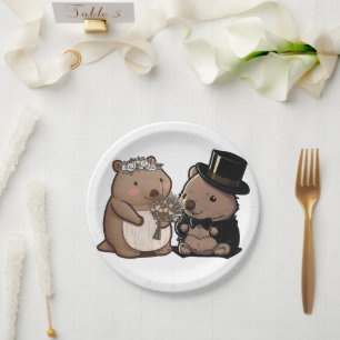 Wombat Wedding Paper Plate