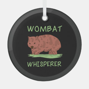 Wombat Whisperer Glass Tree Decoration