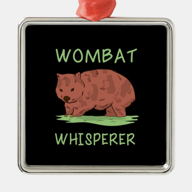 Wombat Whisperer Metal Tree Decoration (Front)