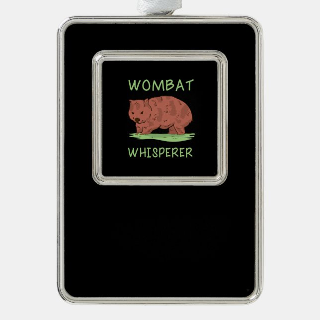 Wombat Whisperer Silver Plated Framed Ornament (Front)