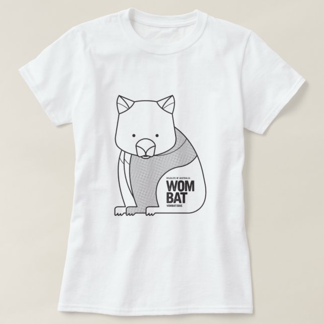 Wombat, Wildlife of Australia T-Shirt (Design Front)