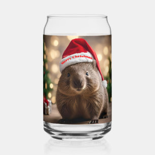 "Wombat Wonderland: A Cozy Christmas Eve" Can Glass