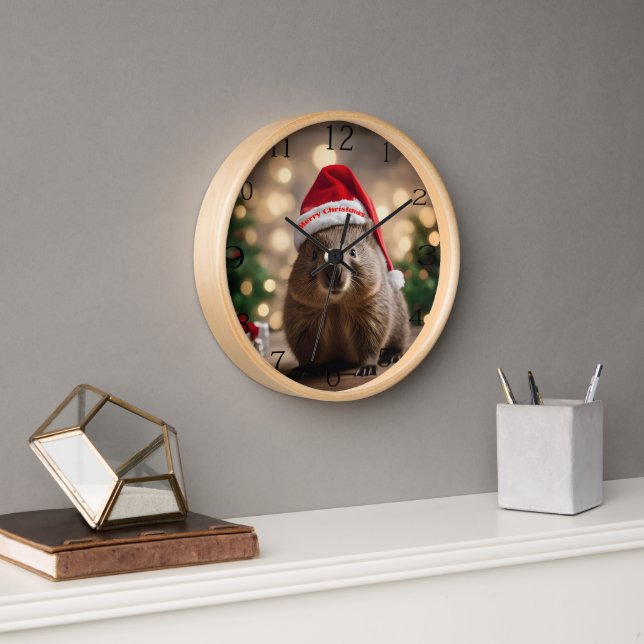 "Wombat Wonderland: A Cozy Christmas Eve" Clock (Office)