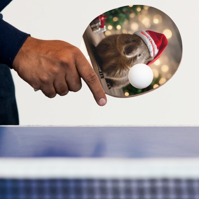 "Wombat Wonderland: A Cozy Christmas Eve" Ping Pong Paddle (Insitu)
