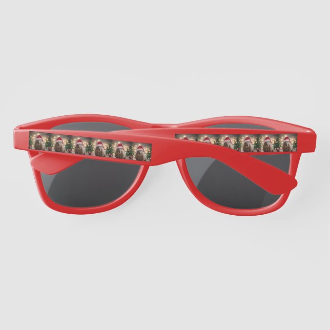 "Wombat Wonderland: A Cozy Christmas Eve" Sunglasses (Back)