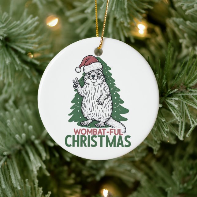 Wombatful Christmas  Ceramic Tree Decoration (Tree)