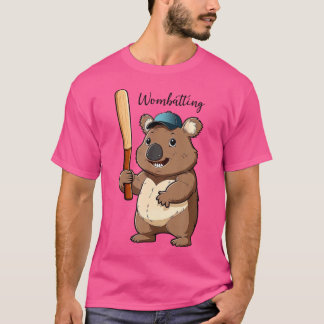 Wombatting Cute Cartoon Baseball Player Wombat T-Shirt