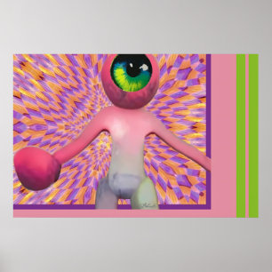 Wombo Sees the Light Pop Surrealism Poster