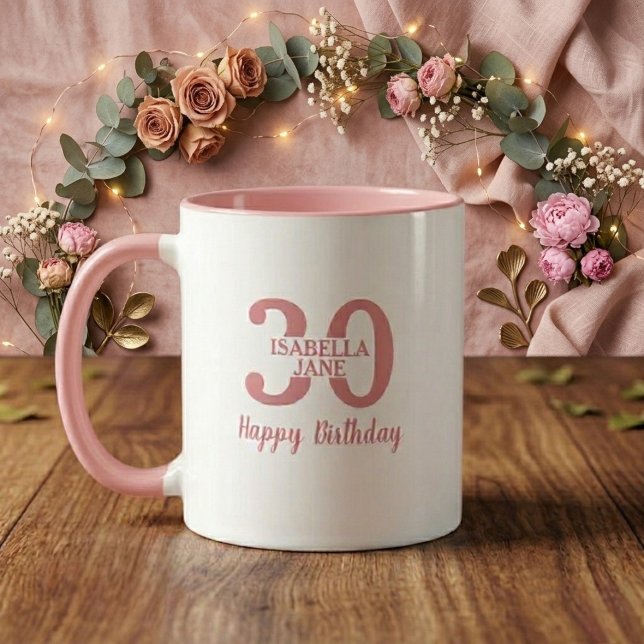 Women 30th Birthday Name Personal Mug (Creator Uploaded)