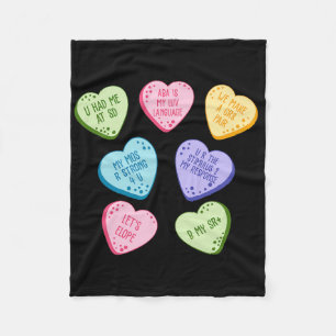 Women A Valentine Heart Candy Applied Behavior Ana Fleece Blanket