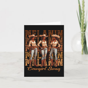Women African Melanin Cowgirl Swag Black History M Card