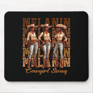 Women African Melanin Cowgirl Swag Black History M Mouse Pad
