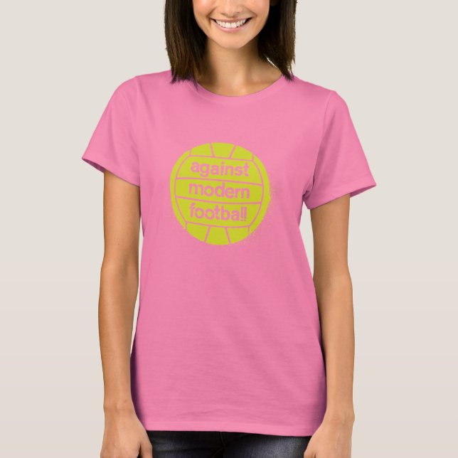 Women Against Modern Football (Brown/Lime) T-Shirt (Front)