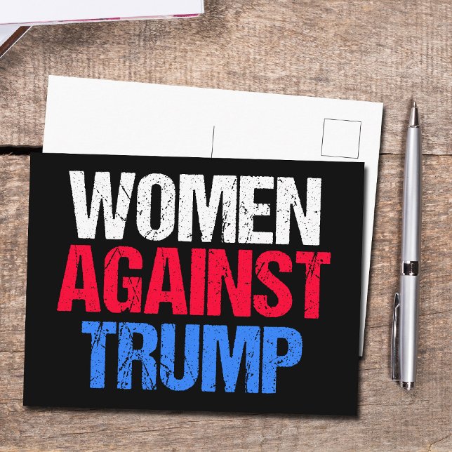 Women Against Trump 2024 Election Black Postcard (Creator Uploaded)